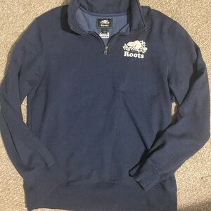 Roots Men's Navy Zip-Up Sweater